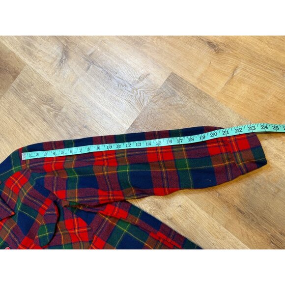 Vintage 60's Pendleton Board Shirt 100% Wool Loop Collar Red Plaid Large - Picture 6 of 8